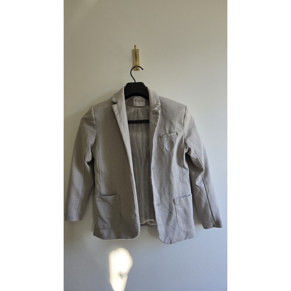 Kidichic‎ Boys Blazer Size 12 Beige Dress Jacket Formal Wedding Ring Bearer